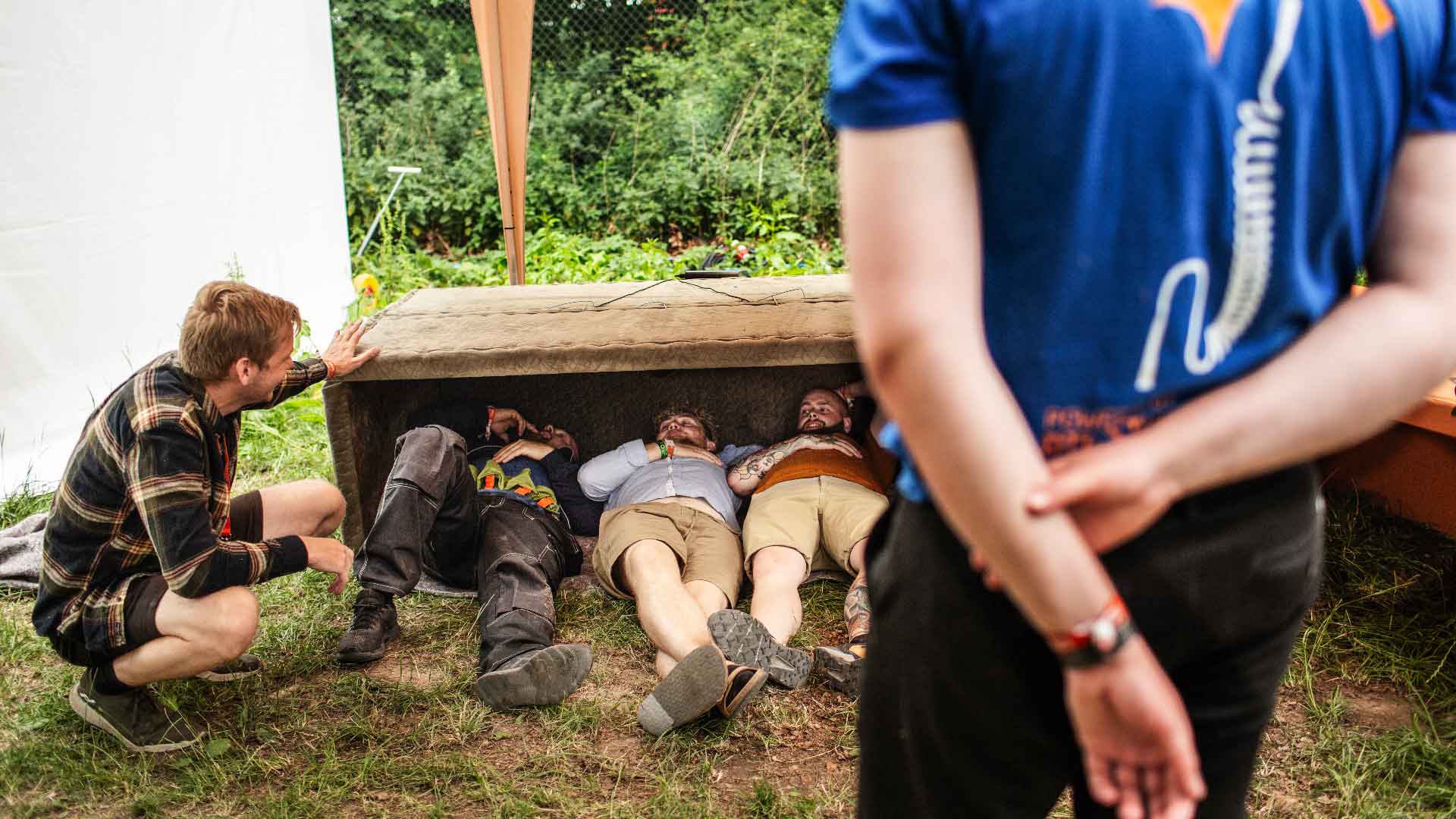 DTU på Roskilde Festival 2023. Projektet Sleepy by Behag - en sammenklapplig, støjreduderet soveboks.